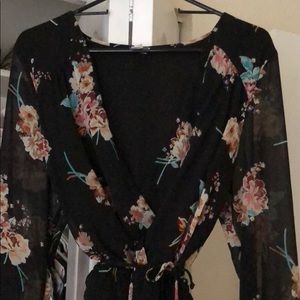 Black and floral Romper